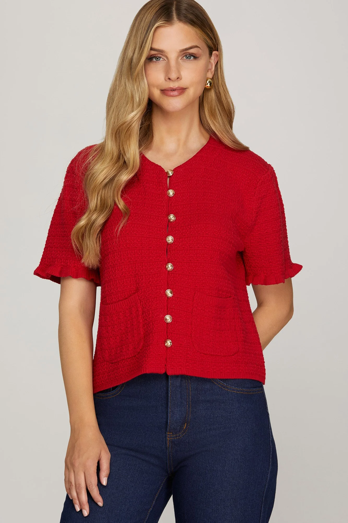 Image of Chandler Sweater Top, Red