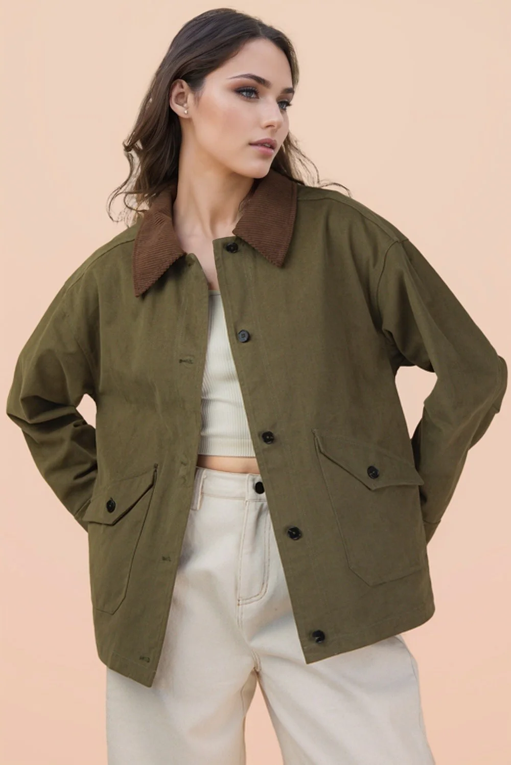 Image of Livi Barn Jacket, Olive Green