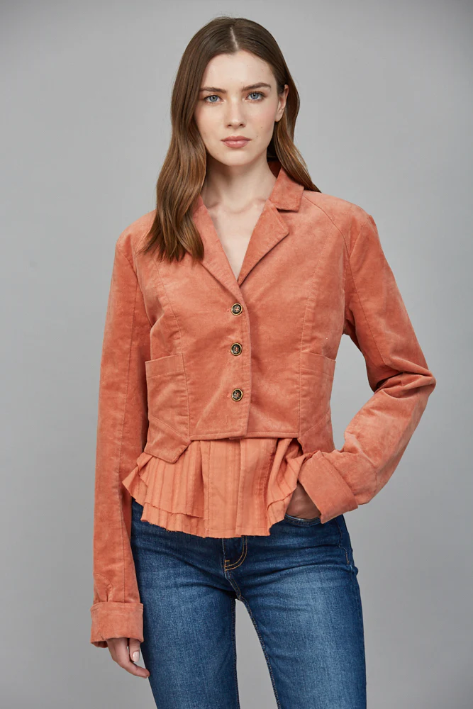 Image of Carrington Corduroy Jacket, Soft Orange