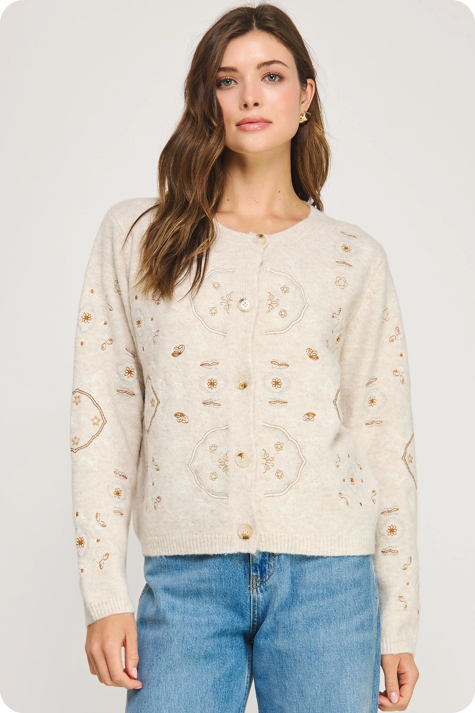 Image of Amber Soft Knit Cardigan, Oatmeal