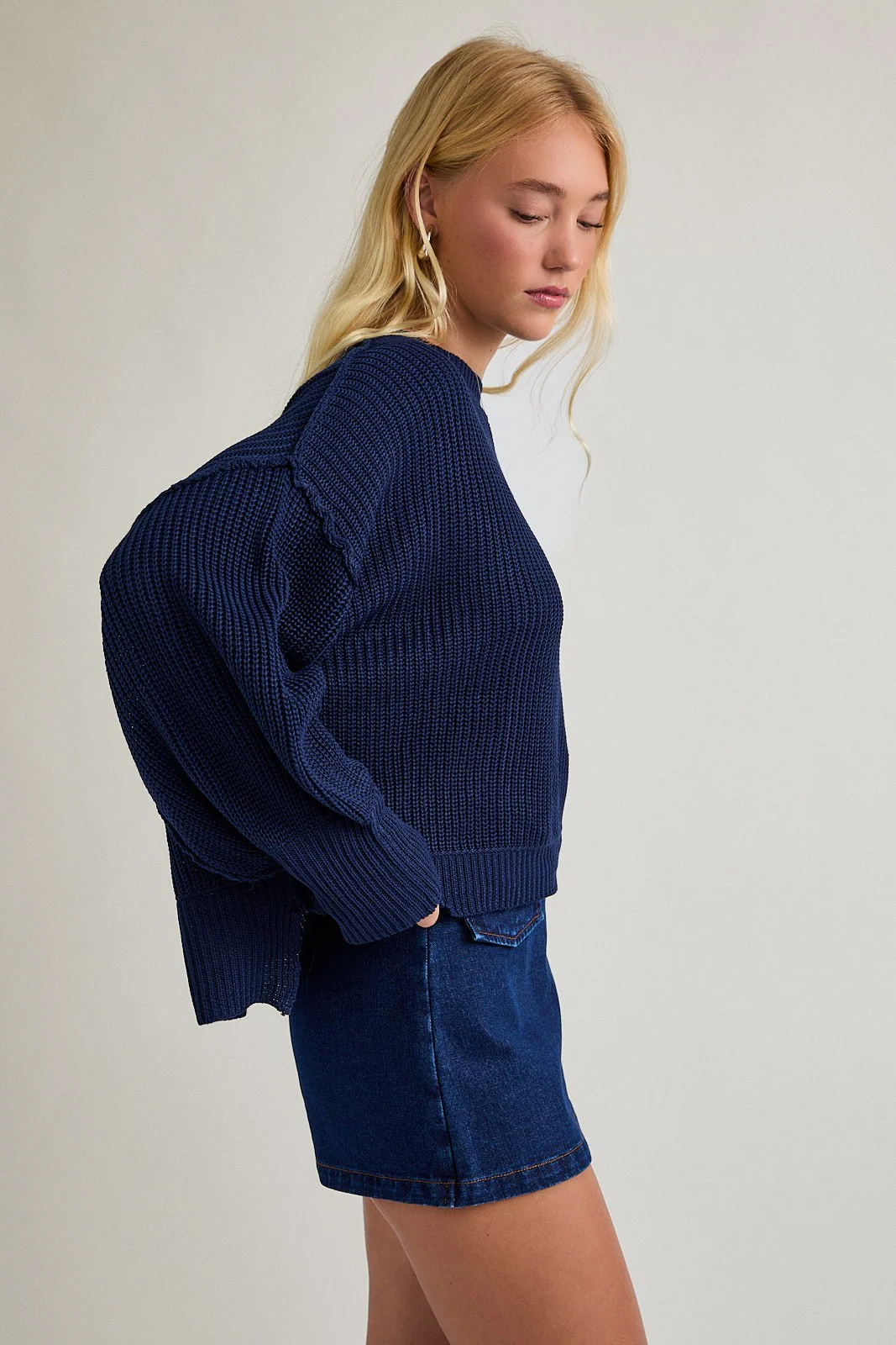 Image of Brynne Pullover Sweater, Navy