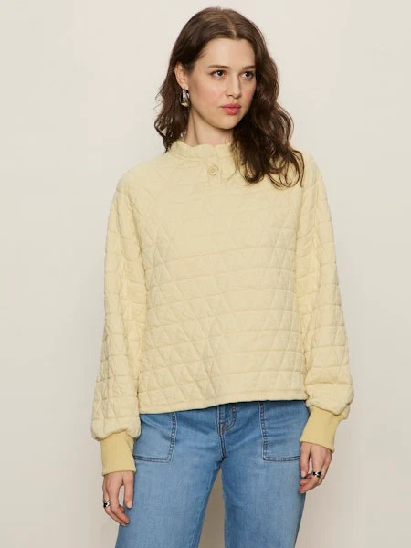 Image of Jessie Quilted Button Popover Top, Buttercream | Sanctuary