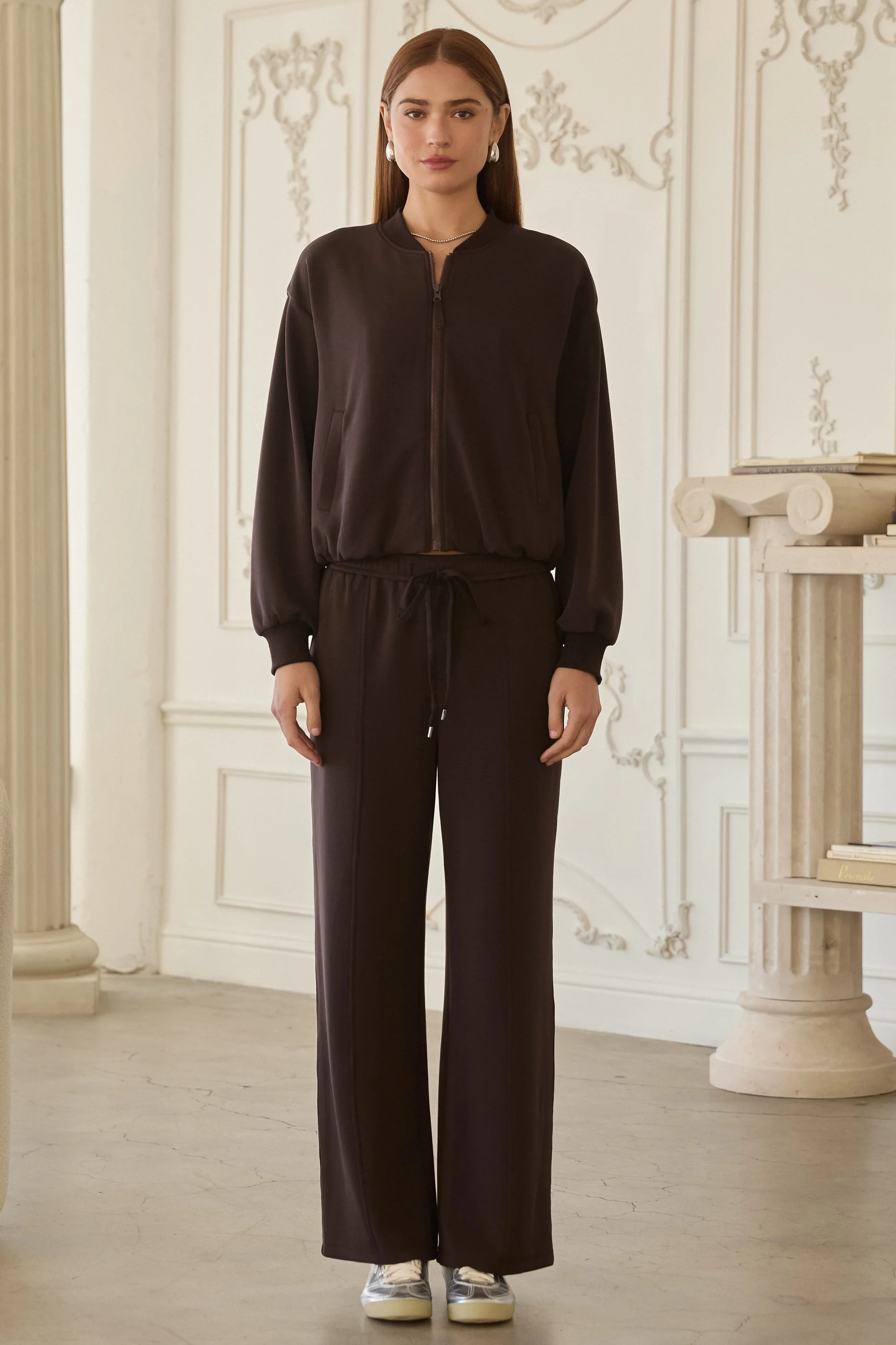 Image of Mariella Brushed Modal Pull On Pant, Espresso