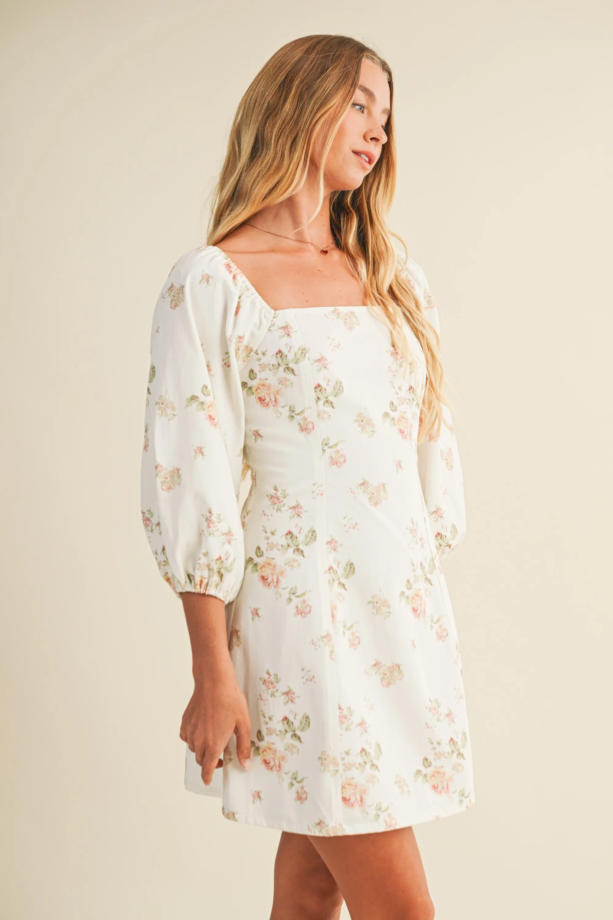 Image of Evelynn Floral Dress, White