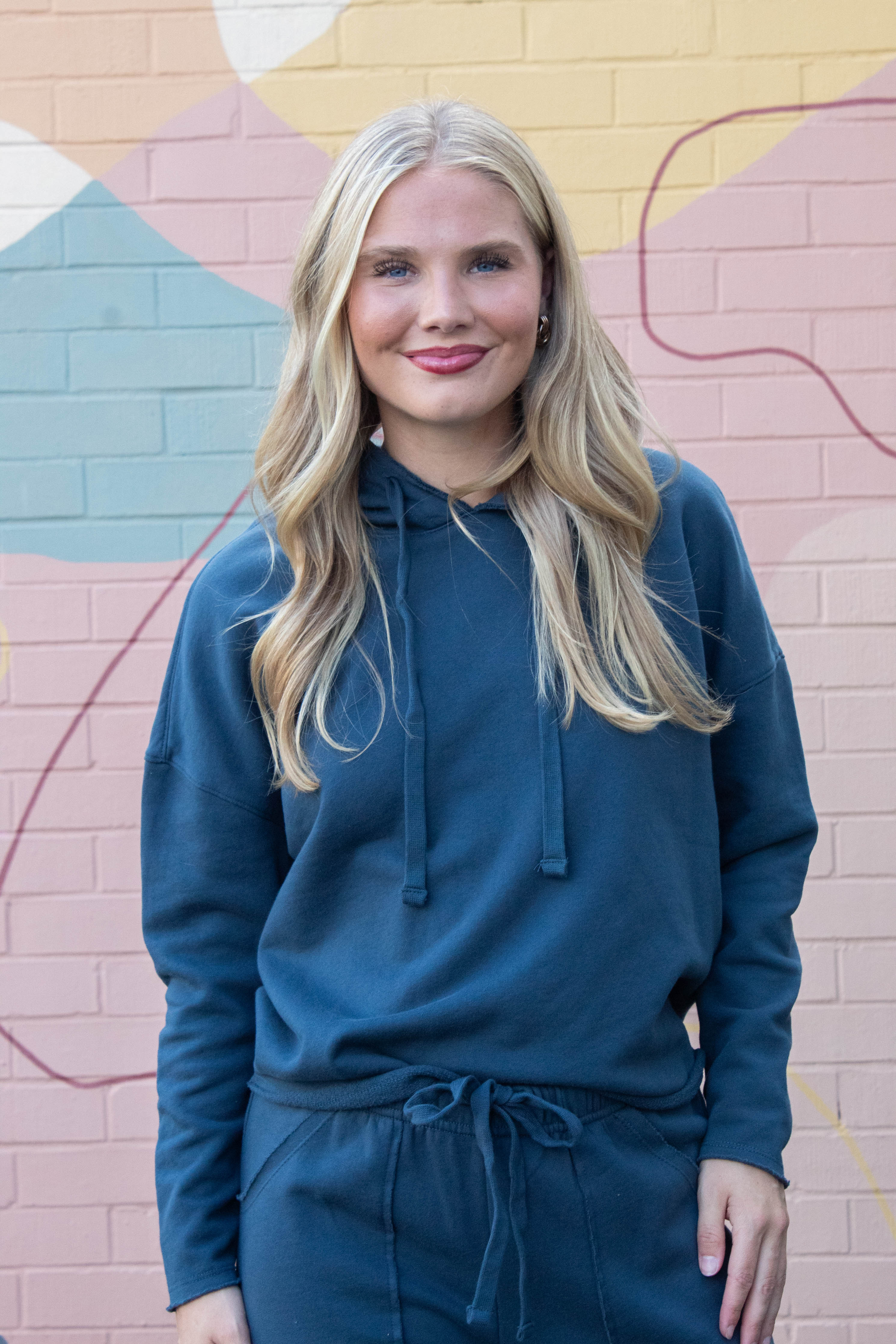 Image of Myla Everyday Raw Edge Hoodie, Midnight Navy