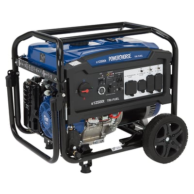 Powerhorse Portable Tri Fuel Generator with Electric Start, 12,500 Watts