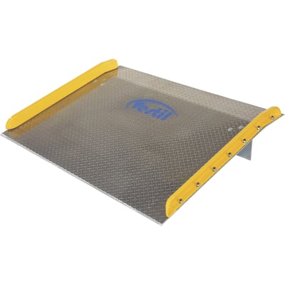 Vestil Aluminum Truck Dockboard - 48in.L x 60in.W, 10,000-Lb. Capacity, Steel Curbs, Model# TAS-10-6048