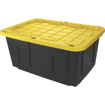 Tough Box Storage Tote with Lid - 27-Gallon, Polypropylene, 31in.L x 21in.W x 14.55in.H, Model# 27GBLKYW