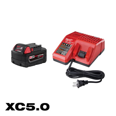 Milwaukee M18 REDLITHIUM XC5.0 Starter Kit with 1 Battery and Charger, Model# 48-59-1850