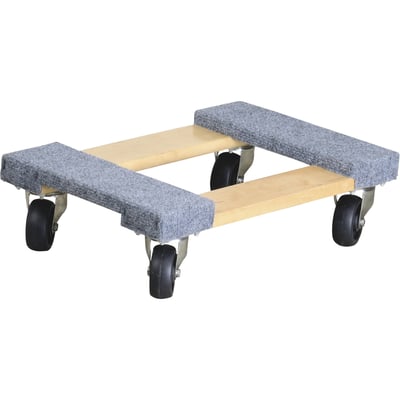 Ironton Carpeted Hardwood Mover's Dolly, 1000-Lb. Capacity, 18in.L x 12in.W