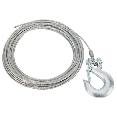 Ultra-Tow Wire ATV Winch Rope with Hook, 5/32in. dia. x 50ft.L, For Use with 2500-Lb. to 3500-Lb. Winches