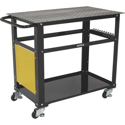 Klutch Mobile Welding Workstation with 26-Pc. Metal Fit-Up Kit, 40in.L x 24in.W x 36in.H, 600-Lb. Capacity