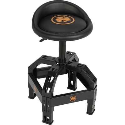 Northern Tool XL Series Oversized Adjustable Swivel Shop Stool with Backrest, Steel, 400-Lb. Capacity, 27 1/2 to 32in. Seat Height