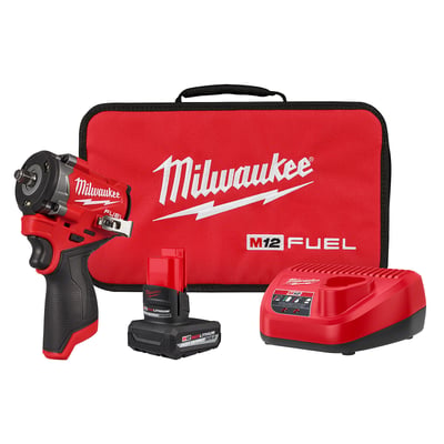 Milwaukee M12 FUEL Stubby 3/8in. Impact Wrench Kit, Drive Size 3/8in., 12V, Model# 2562-21