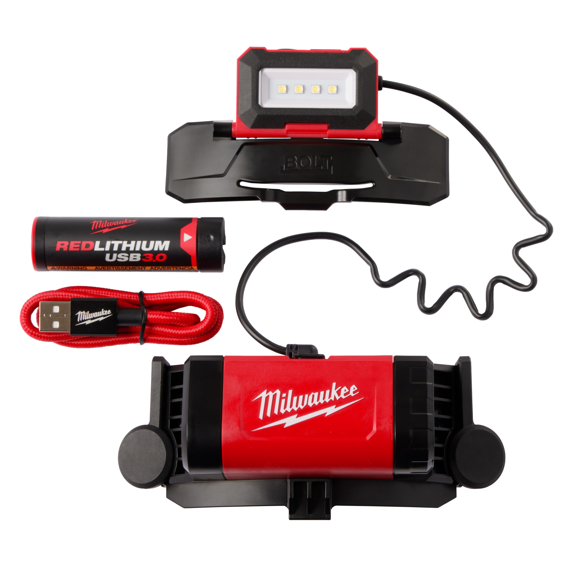 Milwaukee BOLT REDLITHIUM Hard Hat Headlamp, 600 Lumens, Model# 2118-21