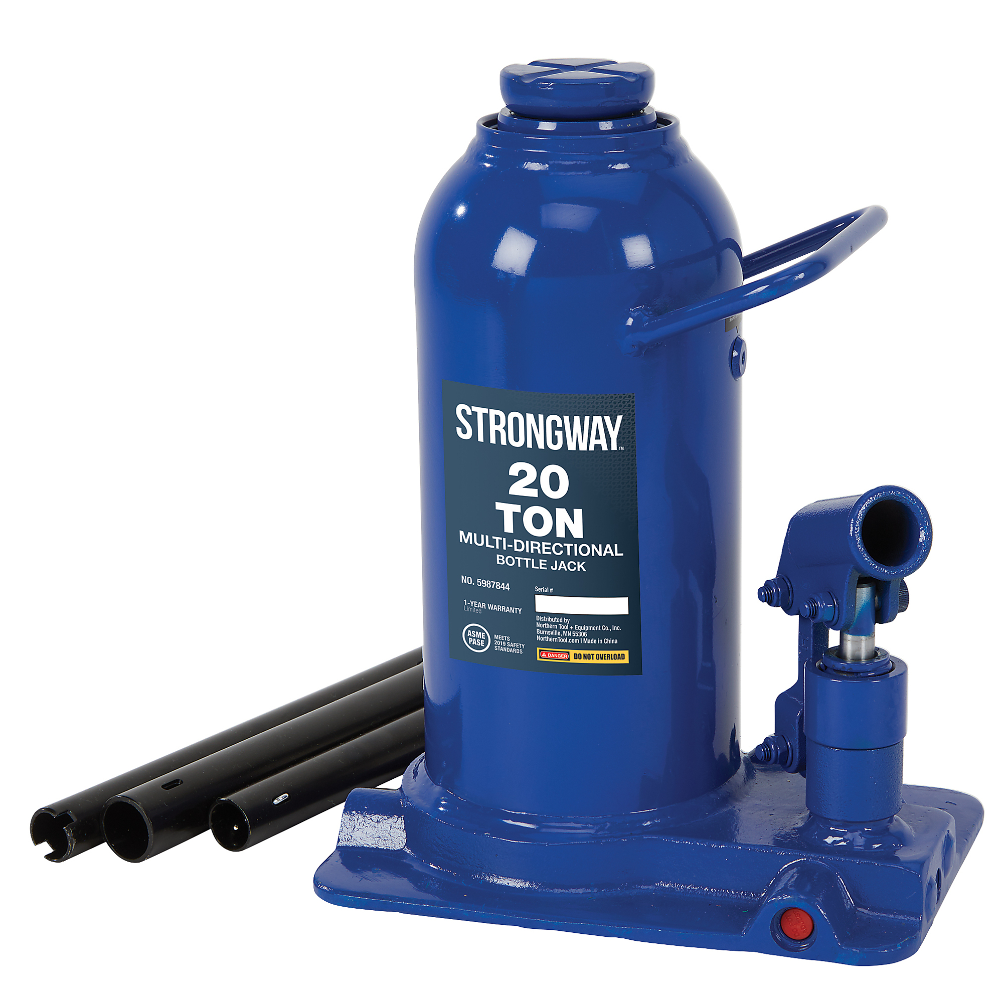 Strongway Multidirectional Bottle Jack, 20-Ton Capacity