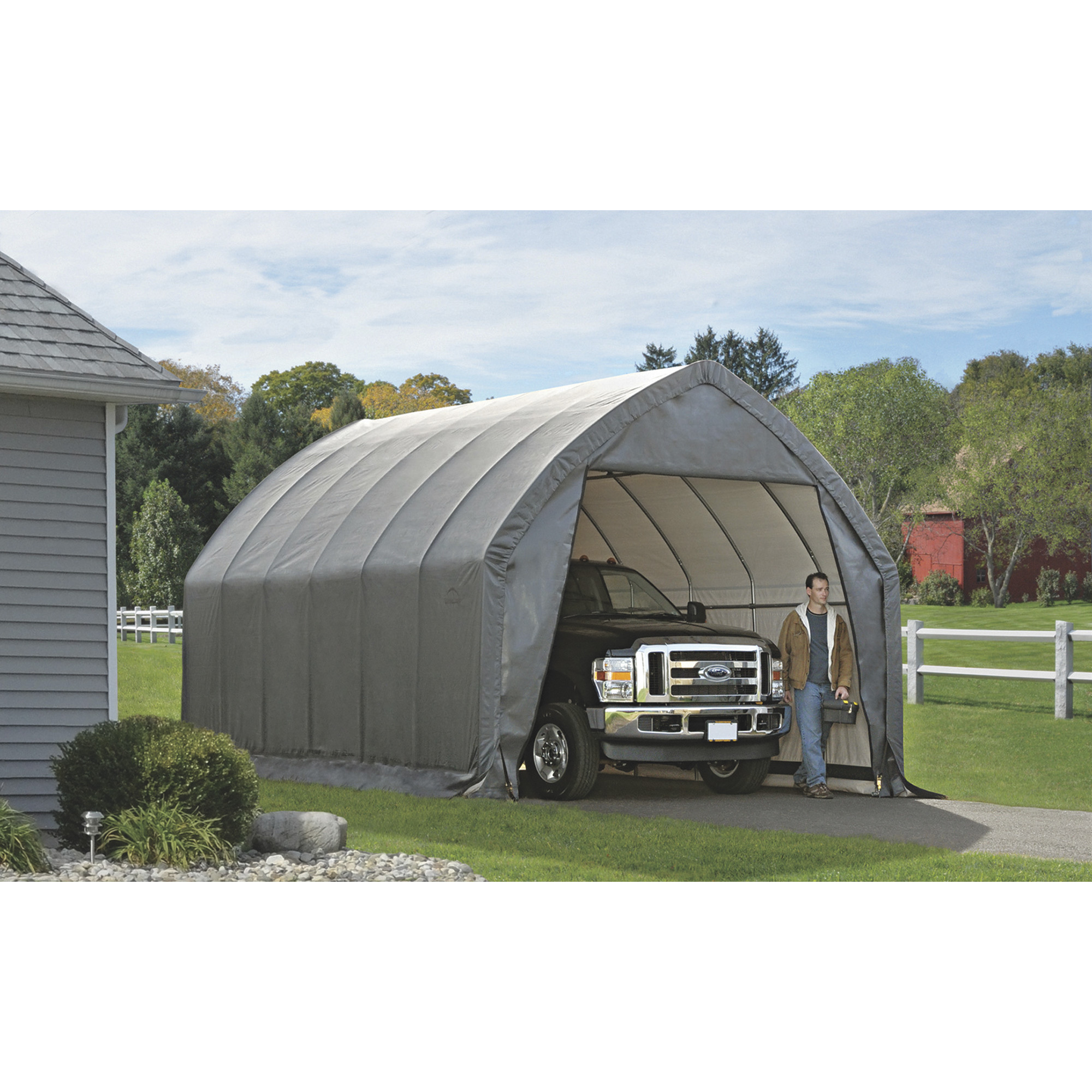 ShelterLogic Garage-in-a-Box for SUV/Truck Instant Shelter, 20ft.L x 13ft.W x 12ft.H, Model# 62693