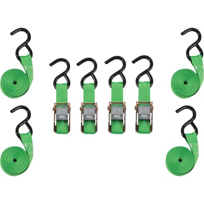 SmartStraps Cam Buckle Tie-Downs, 1in. x 10ft. Each, 4 Pack, 900Lb. Capacity, Model# 146