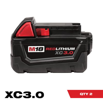 Milwaukee M18 REDLITHIUM XC 3.0Ah Extended Capacity Battery, 2-Pk., Model# 48-11-1822