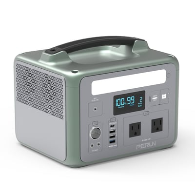 Perun 12V Power Station, 600 Watt Continuous, 1200 Watt, LCD Screen, Model #PB-20
