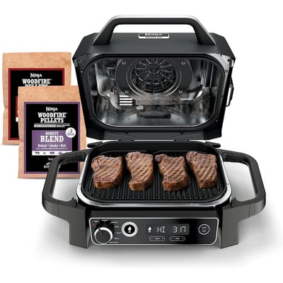 Ninja Woodfire Series 7-in-1 Grill, BBQ, Roast, Air Fry, Dehydrate, Broil, Smoke Portable & Weather Resistant, Model #OG701