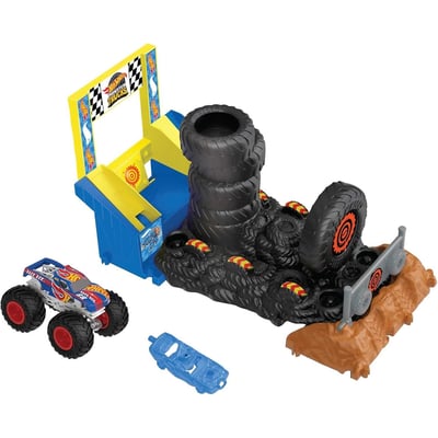 Hot Wheels Monster Trucks Arena Smashers Race Ace Smash Race Challenge Playset, Model# HNB89