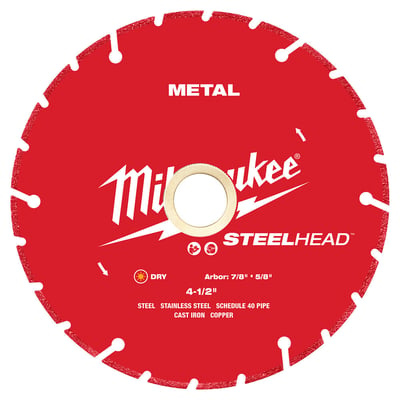 Milwaukee STEELHEAD Diamond Cutoff Blade, 4-1/2in. Dia., Model# 49-93-7805