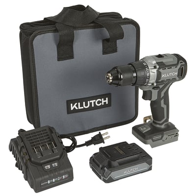Klutch 1/2in. Brushless Drill/Driver Kit, KLiQ 20V, 440 In./Lbs. Breakaway Torque, Brushless, Cordless, 2.0Ah