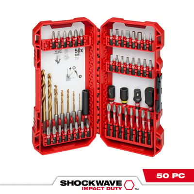 Milwaukee SHOCKWAVE 50-Pc. Impact Drill and Drive Set, Model# 48-32-4013