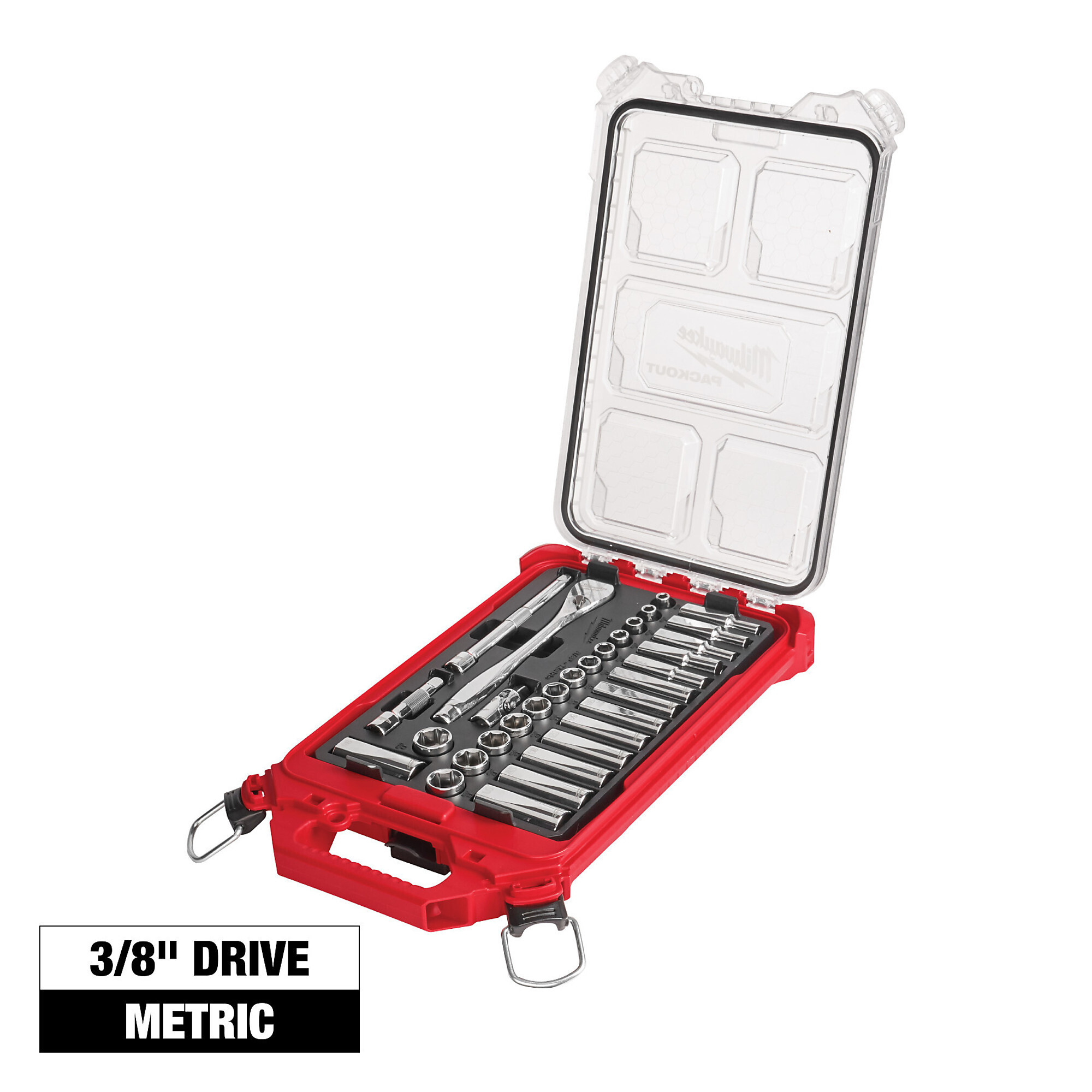 Milwaukee 32-pc. 3/8in.-Drive Metric Ratchet and Socket Set with PACKOUT Organizer, Model# 48-22-9482