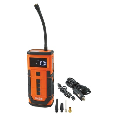 Ironton Portable Air Inflator with Power Bank, 0.7 CFM, 120 PSI Max., 12V DC