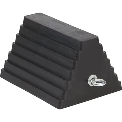 Ironton Double-Sided Rubber Pyramid Wheel Chock with Eye Bolt, 10in. x 5.5in. x 7in.