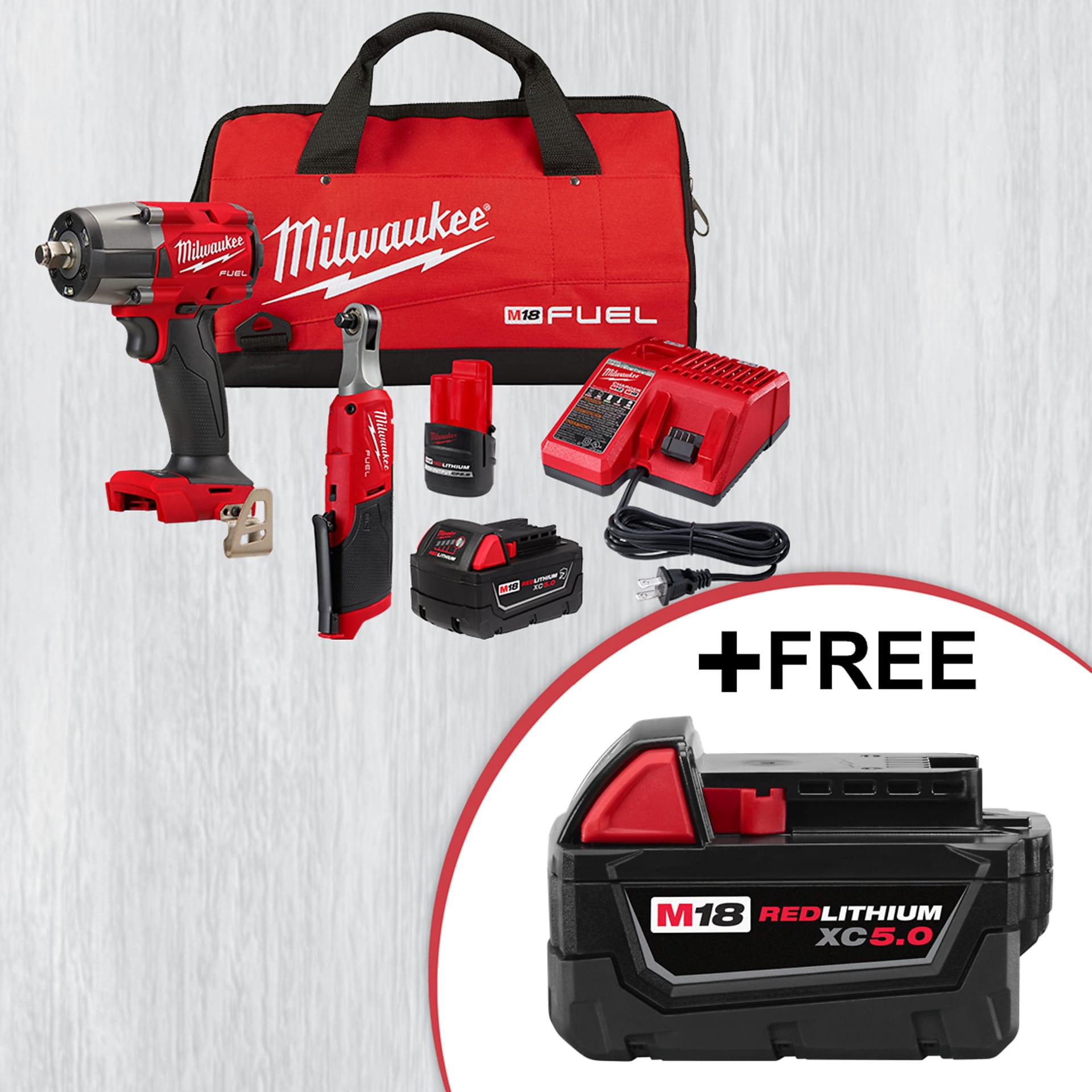 Milwaukee M18 and M12 FUEL 2-Tool Combo Kit, 1/2in. Chuck, Model# 3890-22