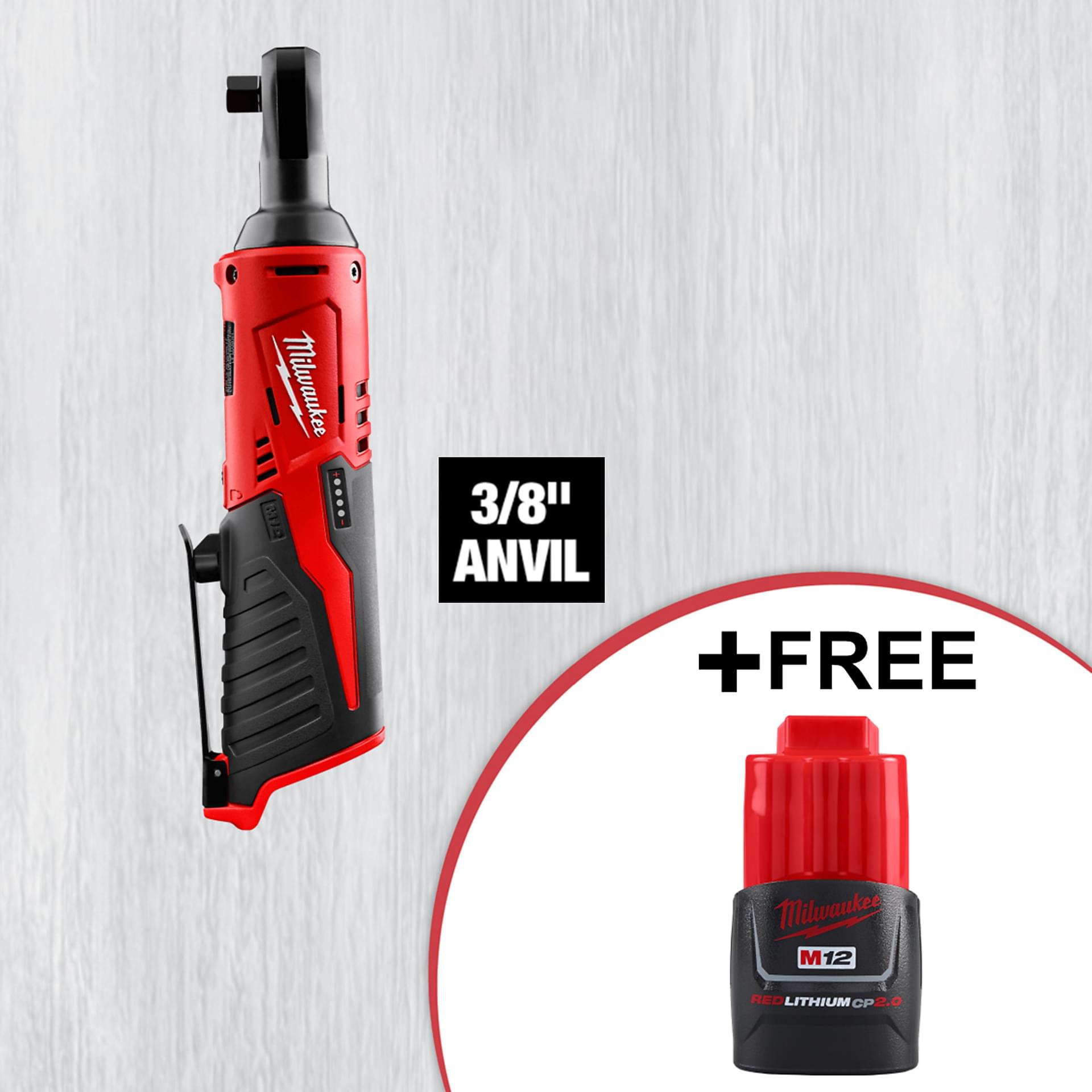 Milwaukee M12 Cordless Electric 3/8in. Ratchet, Tool Only, 12 Volt, Model# 2457-20