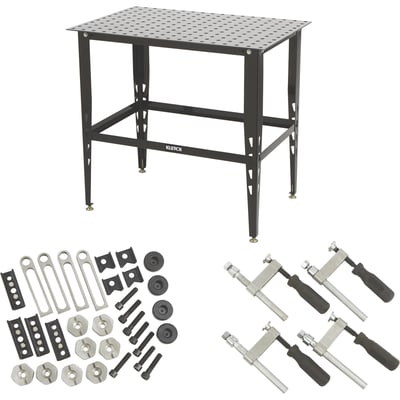 Klutch Steel Welding Table with Tool Kit, 36in.L x 24in.W x 33-1/4in.H, 600-Lb. Capacity