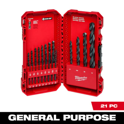 Milwaukee THUNDERBOLT Black Oxide Drill Bit Set, 21-Pc., Model# 48-89-2801