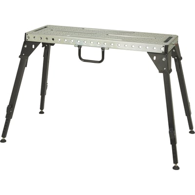 Klutch Adjustable-Height Steel Welding Table, 46in.L x 18in.W x 28.5in.–36in.H, 1000-Lb. Capacity