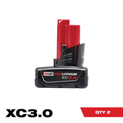 Milwaukee M12 REDLITHIUM XC3.0 Battery, 2-Pk., Model# 48-11-2412