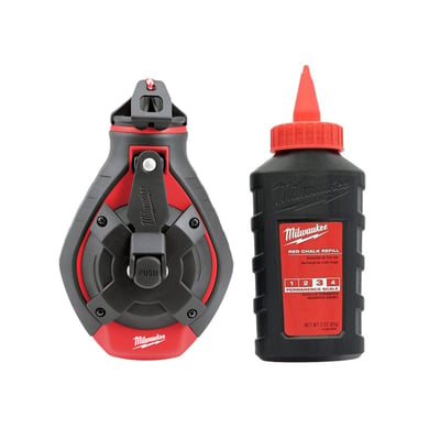Milwaukee 100ft. Bold Chalk Line Reel with Red Chalk, 2 Pcs., Model# 48-22-3986