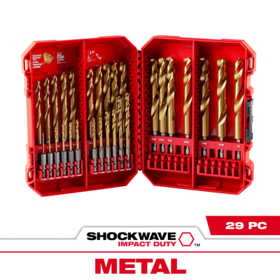 Milwaukee SHOCKWAVE 29-Pc. RED HELIX Titanium Drill Bit Set, Model# 48-89-4672