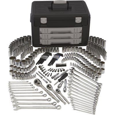 Klutch Mechanic's Tool Set, 245-Pc., 1/4in., 3/8in. + 1/2in. Drive
