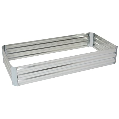 Ironton Galvanized Steel Raised Garden Bed, 6ft. x 3ft., Galvanized Steel
