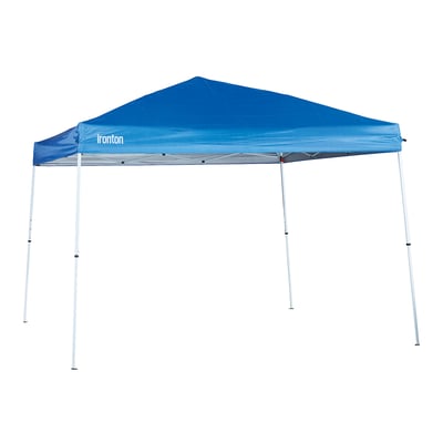 Ironton Pop-Up Canopy Tent, 10ft. x 10ft., Telescopic Legs, Blue, Polyester, Waterproof