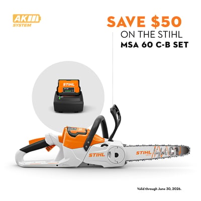 STIHL Battery-Operated 36V Cordless Chainsaw Set, 12in. Bar, 1/4in. Chain Pitch, Model# MSA 60 C-B