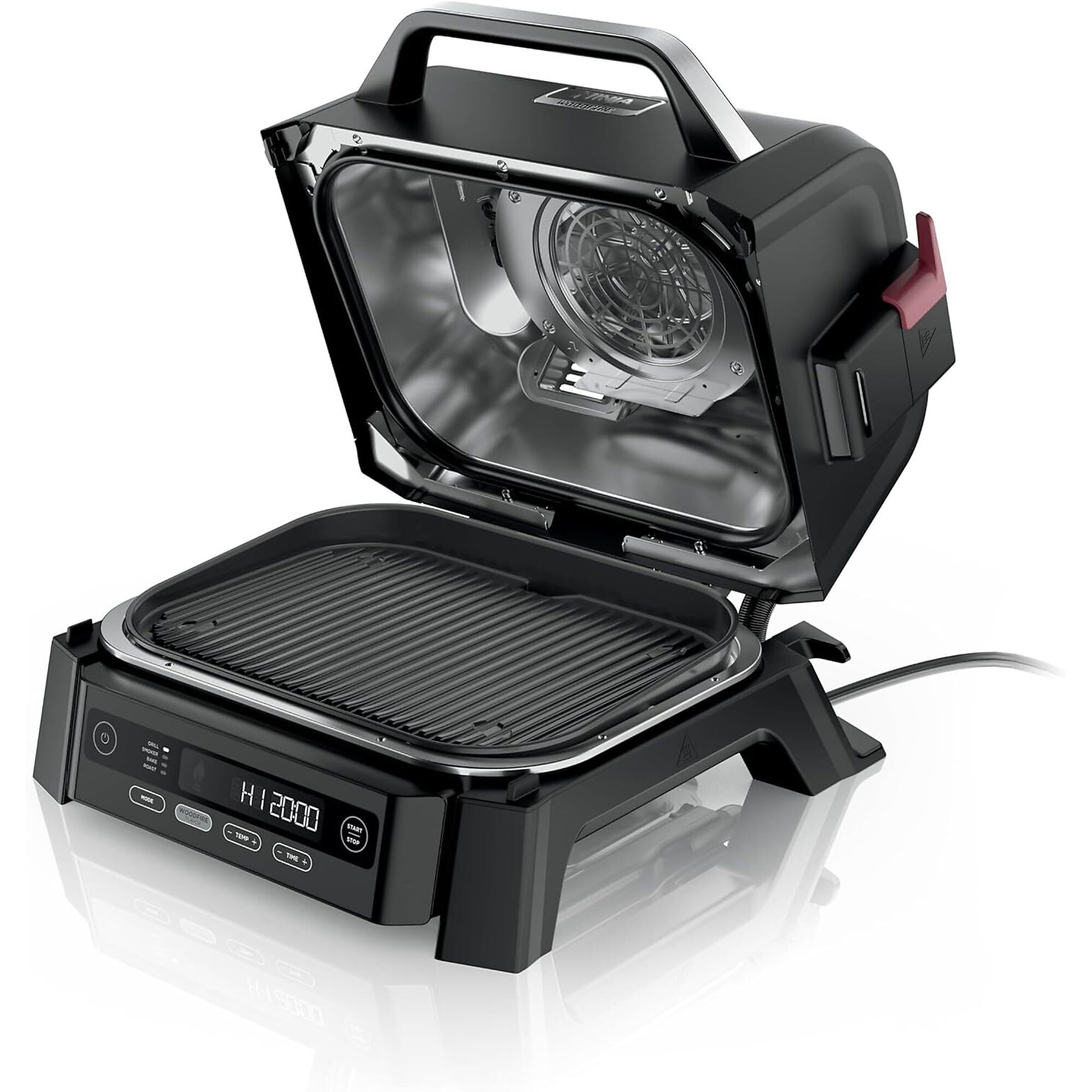 Ninja 4-in-1 Electric Woodfire Outdoor Grill, Grill, Smoker, Weather Resistant, Nonstick, Model #OG301