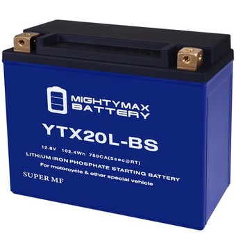 Mighty Max Battery YTX20L-BS LIFEPO4 - 12 Volt 18 AH, 570 CCA, Lithium Iron Phosphate (LiFePO4) Battery