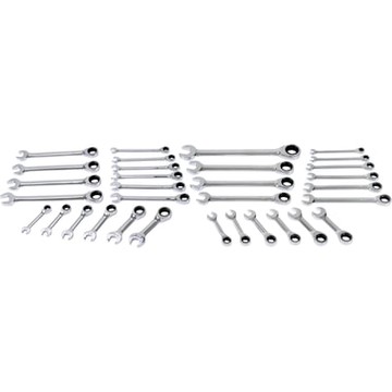 Klutch Ratcheting Combination Wrench Set, 32-Pc., SAE/Metric, Chrome Vanadium Steel