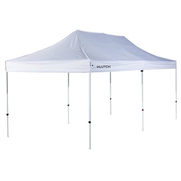 Klutch Pop-Up Canopy Tent, 10ft. x 20ft., Telecopic Legs, White, Waterproof, Silver-Coated Top