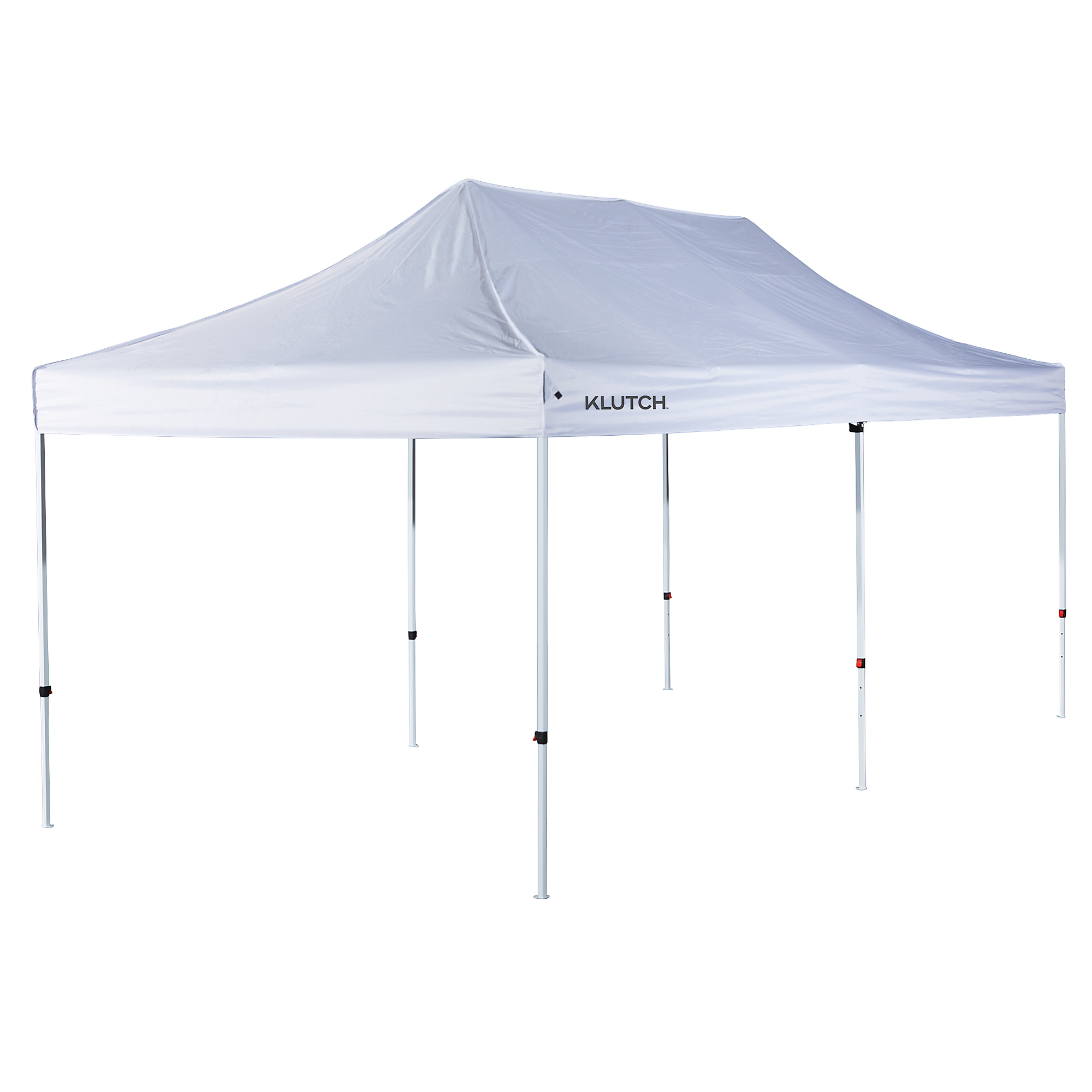 Klutch Pop-Up Canopy Tent, 10ft. x 20ft., Telecopic Legs, White, Waterproof, Silver-Coated Top