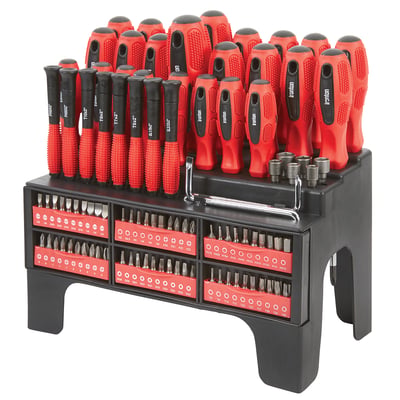 Ironton Screwdriver Bit Set with Storage Rack, 100-Pc.